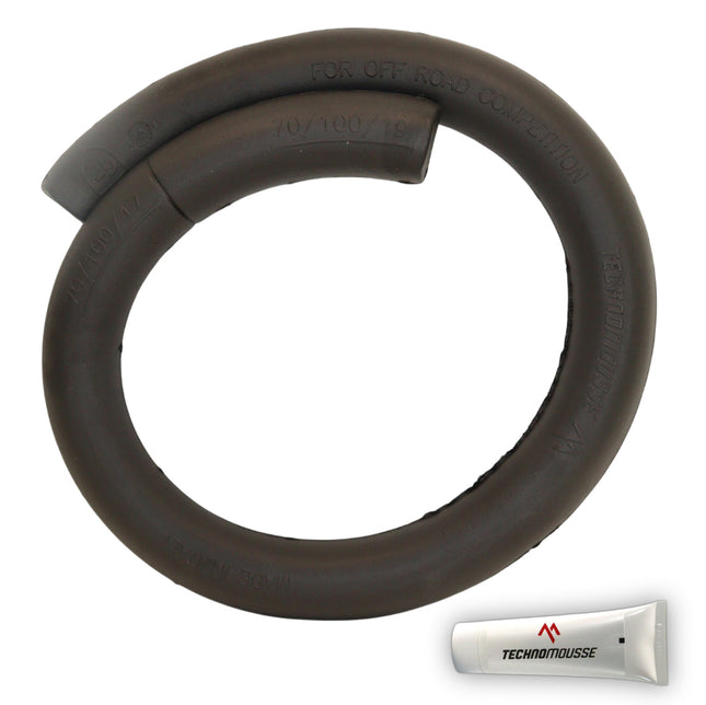 Technomousse 70/100/19-17 Dirt Bike Front Tire Mousse Insert Black Series M009-M010 Standard Compound - Enduro Motocross Foam Tire Tube - Puncture and Cut Resistant