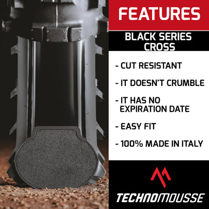 Technomousse 70/100/19-17 Dirt Bike Front Tire Mousse Insert Black Series M009-M010 Standard Compound - Enduro Motocross Foam Tire Tube - Puncture and Cut Resistant