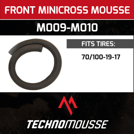 Technomousse 70/100/19-17 Dirt Bike Front Tire Mousse Insert Black Series M009-M010 Standard Compound - Enduro Motocross Foam Tire Tube - Puncture and Cut Resistant