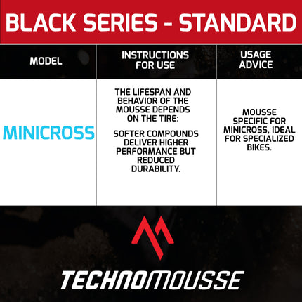 Technomousse 70/100/19-17 Dirt Bike Front Tire Mousse Insert Black Series M009-M010 Standard Compound - Enduro Motocross Foam Tire Tube - Puncture and Cut Resistant