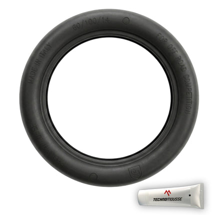 Technomousse 60/100/14 Dirt Bike Front Tire Mousse Insert Black Series M011 Standard Compound - Enduro Motocross Foam Tire Tube - Puncture and Cut Resistant
