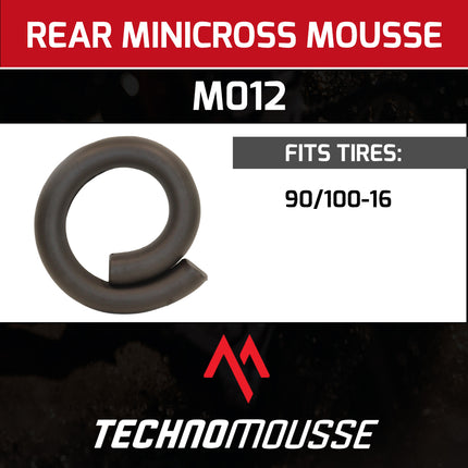 Technomousse 90/100/16 Dirt Bike Rear Tire Mousse Insert Black Series M012 Standard Compound - Enduro Motocross Foam Tire Tube - Puncture and Cut Resistant