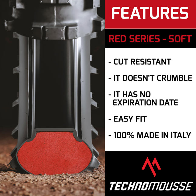 Technomousse 80/100/21 Soft Dirt Bike Front Tire Mousse Insert Red Series M011 Standard Compound - Enduro Motocross Foam Tire Tube - Puncture and Cut Resistant