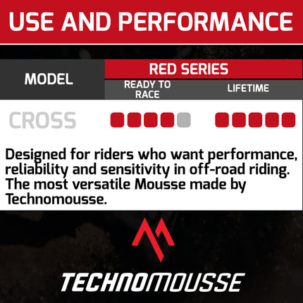 Technomousse 110/90/19 Soft Dirt Bike Rear Tire Mousse Insert Red Series MS06 Standard Compound - Enduro Motocross Foam Tire Tube - Puncture and Cut Resistant