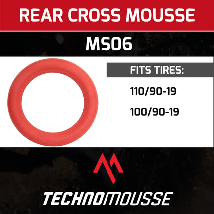 Technomousse 110/90/19 Soft Dirt Bike Rear Tire Mousse Insert Red Series MS06 Standard Compound - Enduro Motocross Foam Tire Tube - Puncture and Cut Resistant