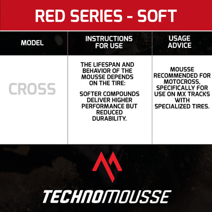 Technomousse 110/90/19 Soft Dirt Bike Rear Tire Mousse Insert Red Series MS06 Standard Compound - Enduro Motocross Foam Tire Tube - Puncture and Cut Resistant