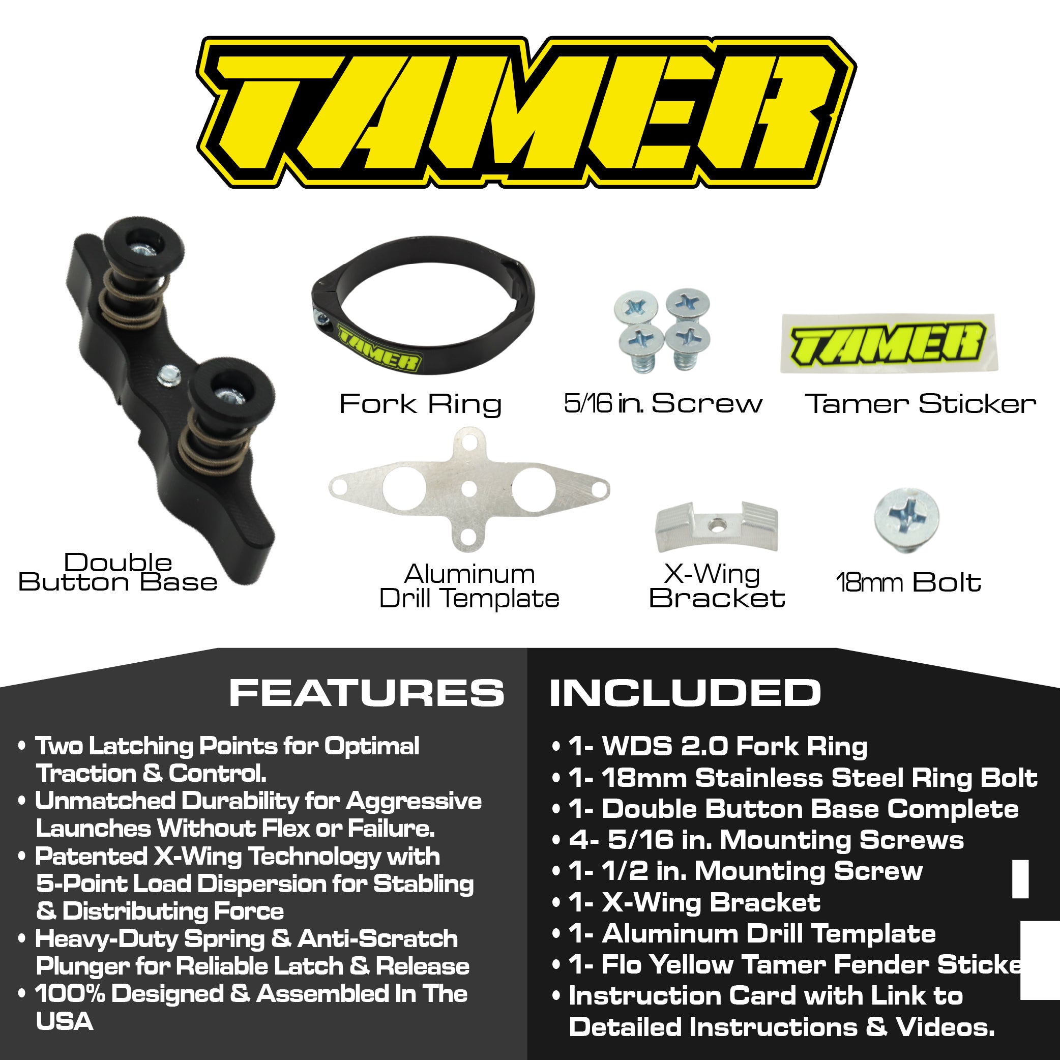 Tamer WDS 2.0 HH-18 Ring & Black Double Button X-wing Holeshot Device