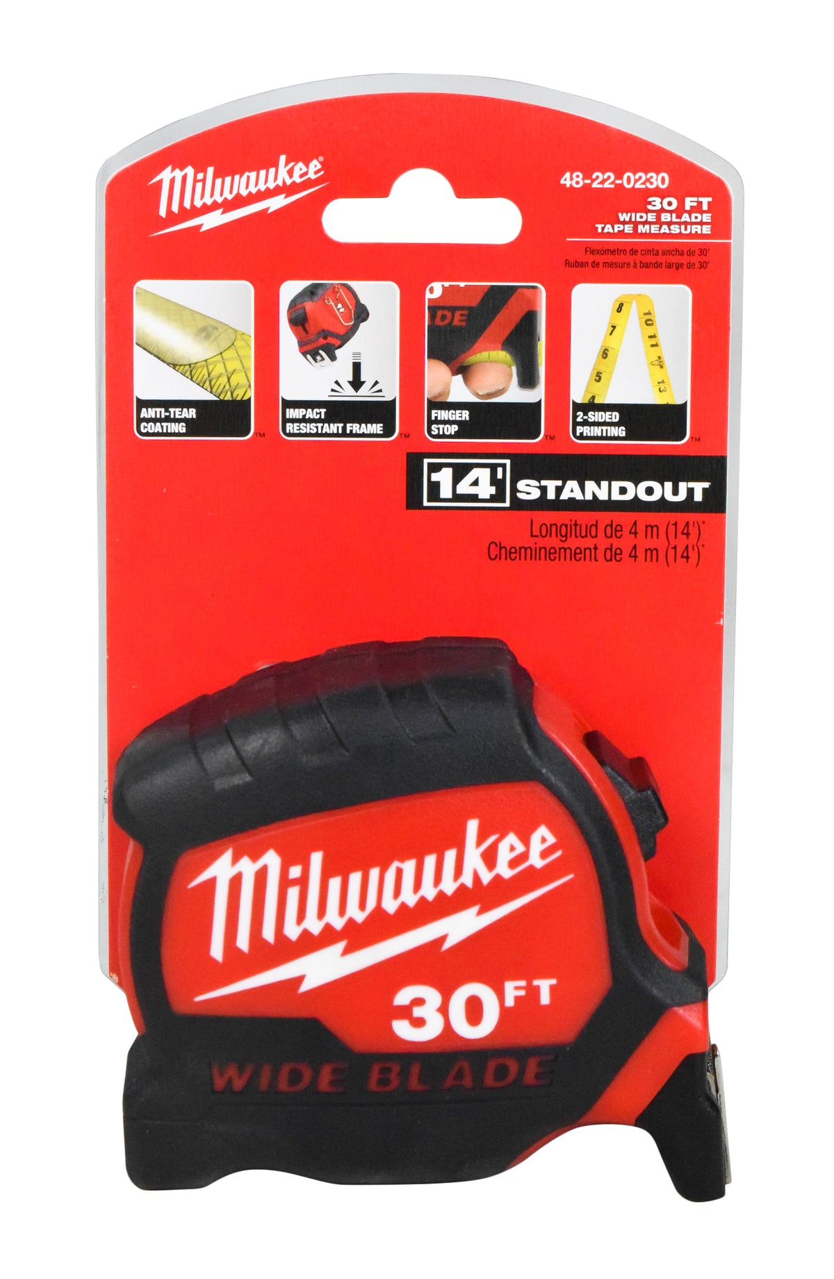 Milwaukee 48-22-0230 30 ft. x 1.3 in. Wide Blade Tape Measure