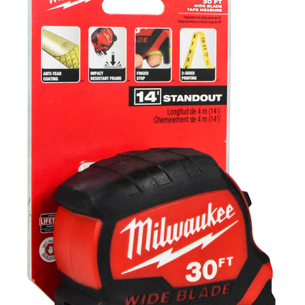 Milwaukee 48-22-0230 30 ft. x 1.3 in. Wide Blade Tape Measure