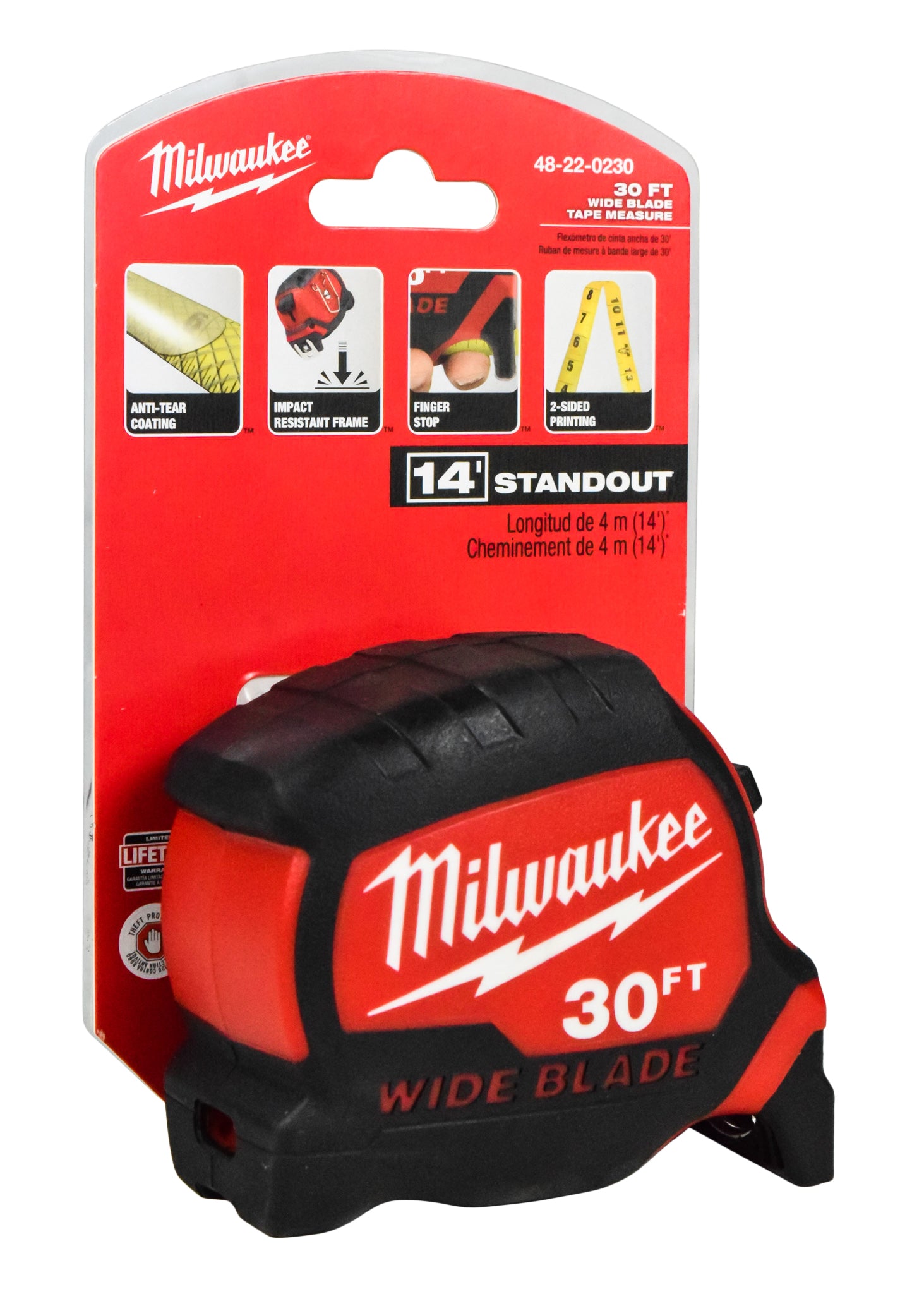 Milwaukee 48-22-0230 30 ft. x 1.3 in. Wide Blade Tape Measure