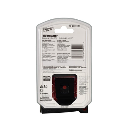 Milwaukee 48-22-0425 25 ft. x 1-3/16 in. Compact Wide Blade Tape Measure with 15 ft. Reach