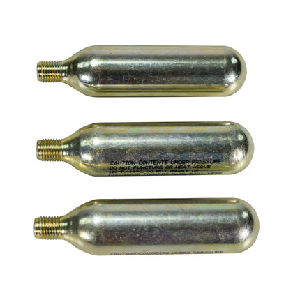 Stop & Go 1091 16 Gram Threaded CO2 Canisters, 3 Pack, for Tire Inflation on Motorcycles, ATVs, Bicycles, and Small Vehicles
