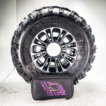 Stop & Go 5001 24 Piece Tubeless Mushroom Plug Tire Mobility Repair Kit & Air Compressor for Punctures & Flats on Car, Trucks, Trailers, & ATV (15 Plugs)