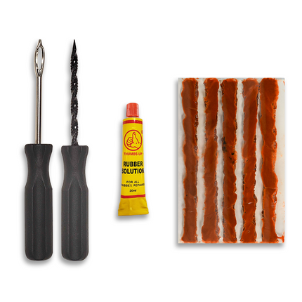 Stop & Go 76002 8 Piece Tubeless Tire Repair Kit with Rope Plug & Rubber Cement for Punctures and Flats on Motorcycle, ATV, Car, Truck, & Trailer (5 Plugs)
