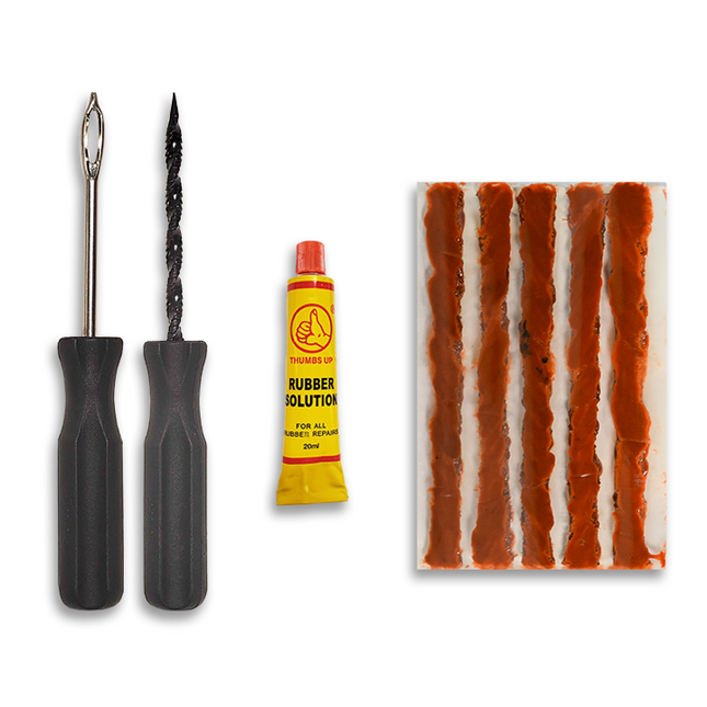 Stop & Go 76002 8 Piece Tubeless Tire Repair Kit with Rope Plug & Rubber Cement for Punctures and Flats on Motorcycle, ATV, Car, Truck, & Trailer (5 Plugs)