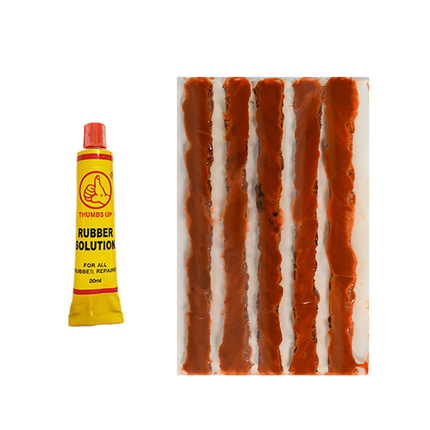 Stop & Go 76002 8 Piece Tubeless Tire Repair Kit with Rope Plug & Rubber Cement for Punctures and Flats on Motorcycle, ATV, Car, Truck, & Trailer (5 Plugs)