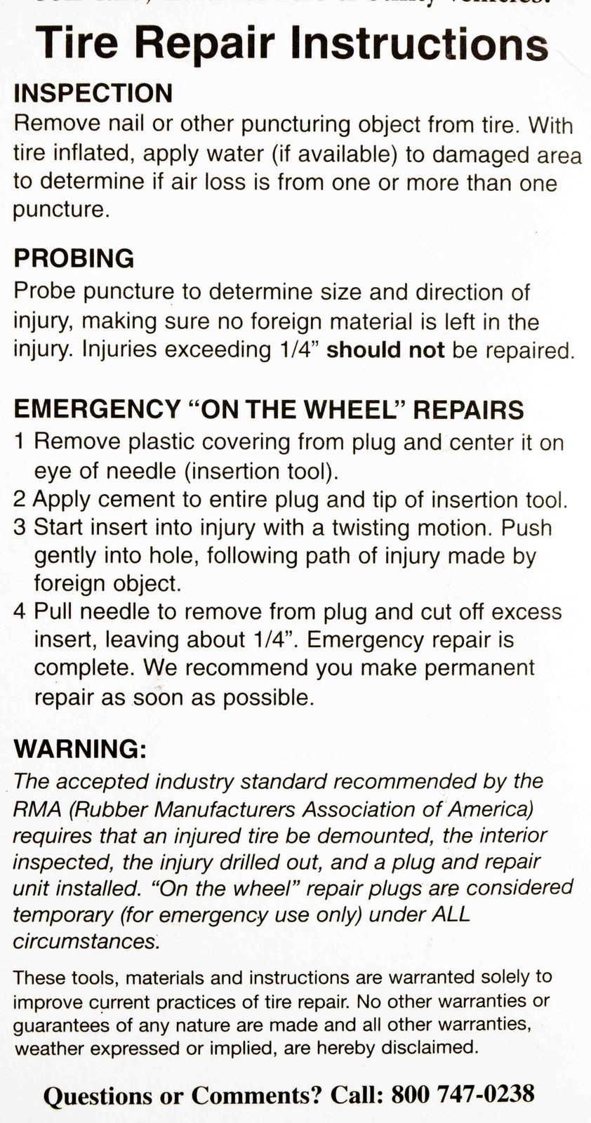 Stop & Go 76002 - Tubeless Tire Repair Kit w/Rubber Cement