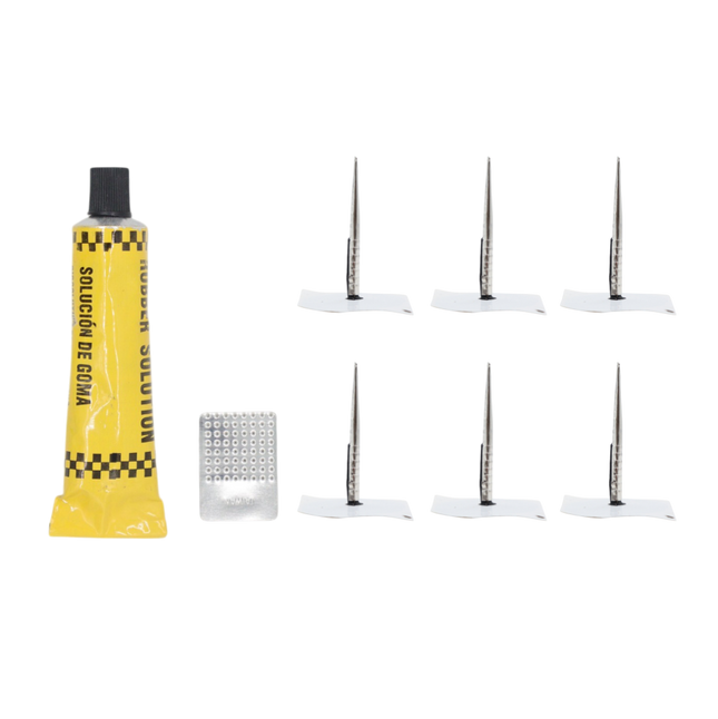 Stop & Go 3002 8 Piece Tubeless Tire Repair Kit with Patches & Rubber Cement for Punctures & Flats on Car, Truck, ATV, UTV, Motorcycle, & Trailer (6 Patches)