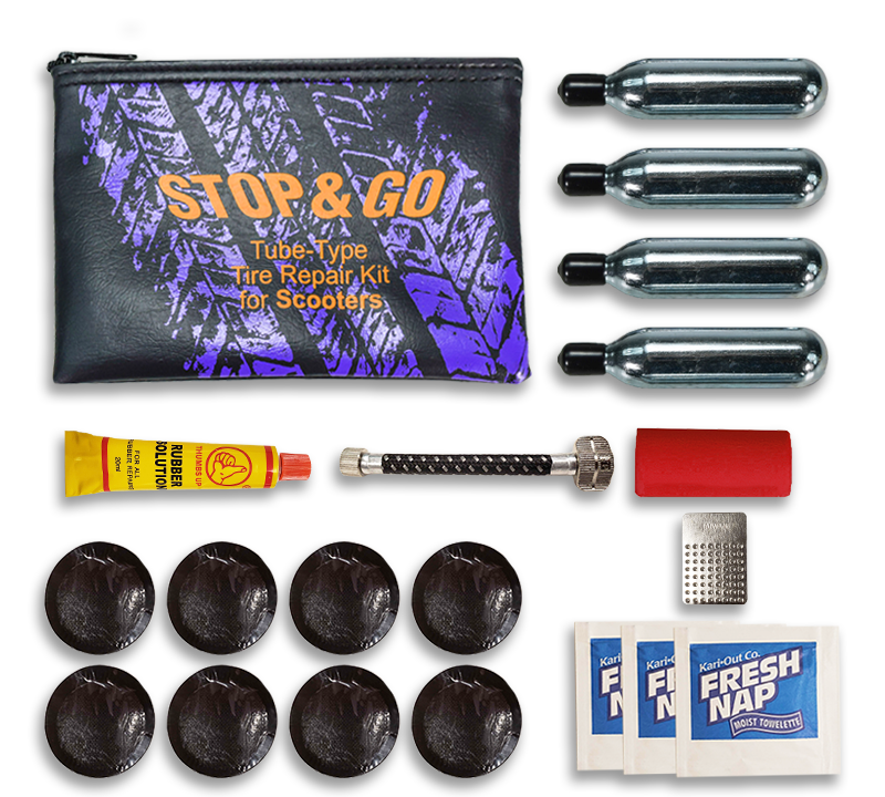 Stop & Go TTRK Tube Type Tire Repair and Inflation Kit for Flats on Scooters