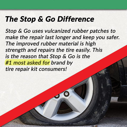 Stop & Go TTRK1 20 Piece Tube Type Tire Repair and Inflation Kit for Punctures & Flats on Scooters & Mopeds (8 Patches & 2 CO2 Canisters)