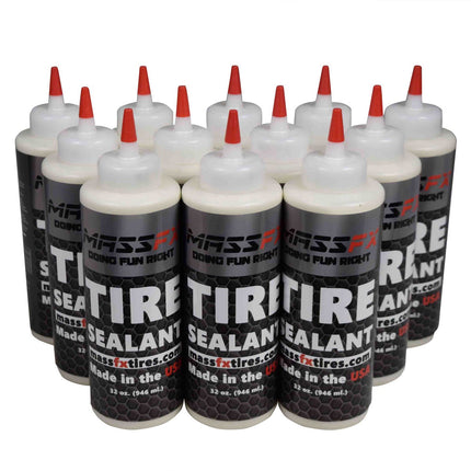 MASSFX Premium Flat Tire Sealant 32 oz - Prevents & Seals - Made in USA (12 pk)