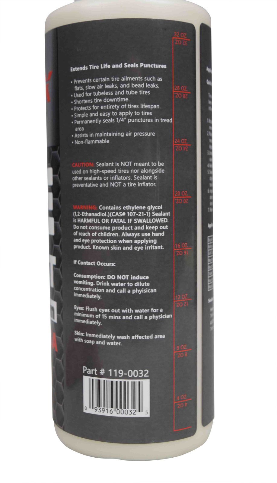 MASSFX Premium Flat Tire Sealant 32 oz - Prevents & Seals - Made in USA (2 pk)