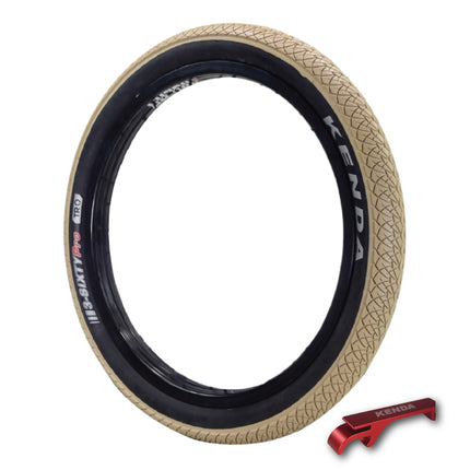 Kenda 3-Sixty Pro TR 120tpi Fold Tan 20x2.25 Bicycle Tire & Keychain (Single)