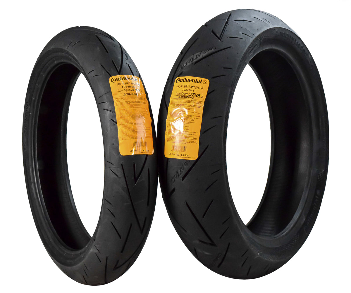 Continental ContiSportAttack 2 120/70ZR17 F & 160/60ZR17 R Sport Motorcycle Tire