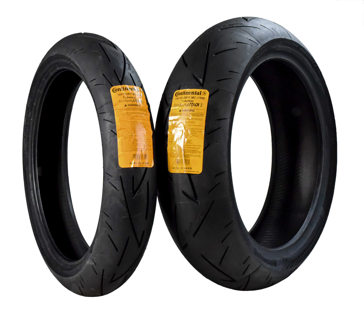 Continental ContiSportAttack 2 120/70ZR17 F & 180/55ZR17 R Sport Motorcycle Tire