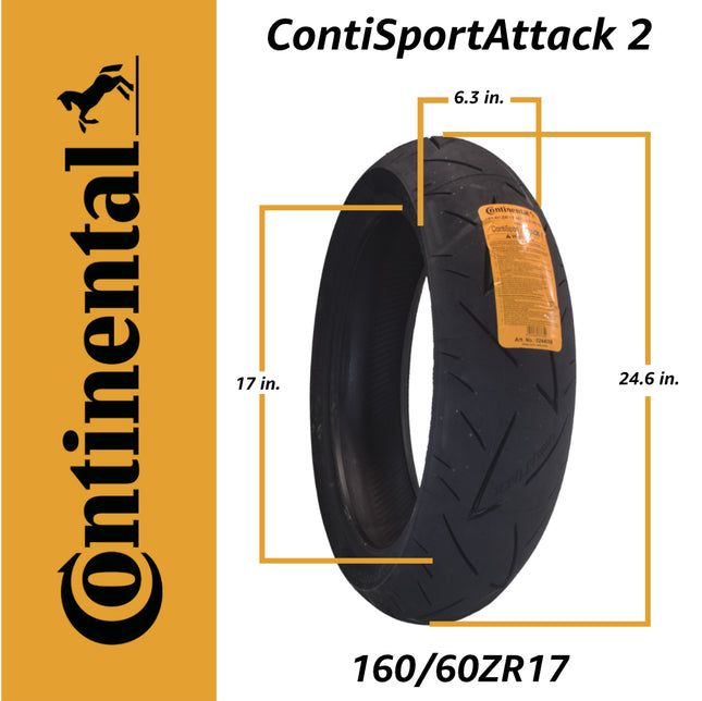 Continental Sport Attack 2 160/60ZR17 Rear Motorcycle Tire with Keychain