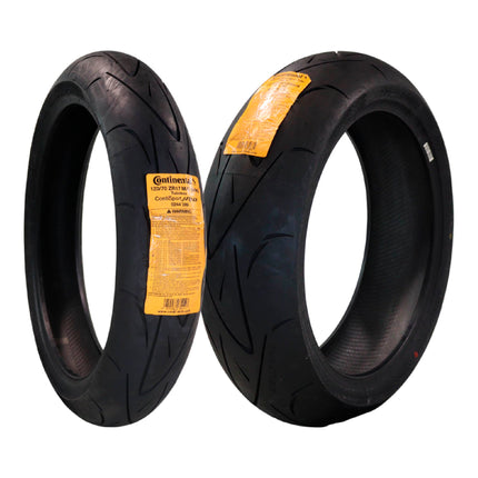 Continental ContiSportAttack  120/70ZR17 Front and 180/55ZR17 Rear Motorcycle Tires - High Performance Sport Touring Radial Tires for Street Bikes - 120/70-17 Front & 180/55-17