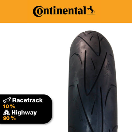 Continental ContiSportAttack 120/70ZR17 Front Motorcycle Tire - High Performance Sport Touring Radial Tire for Street Bikes 120/70-17