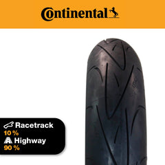 Continental ContiSportAttack 120/70ZR17 Front Motorcycle Tire - High Performance Sport Touring Radial Tire for Street Bikes 120/70-17