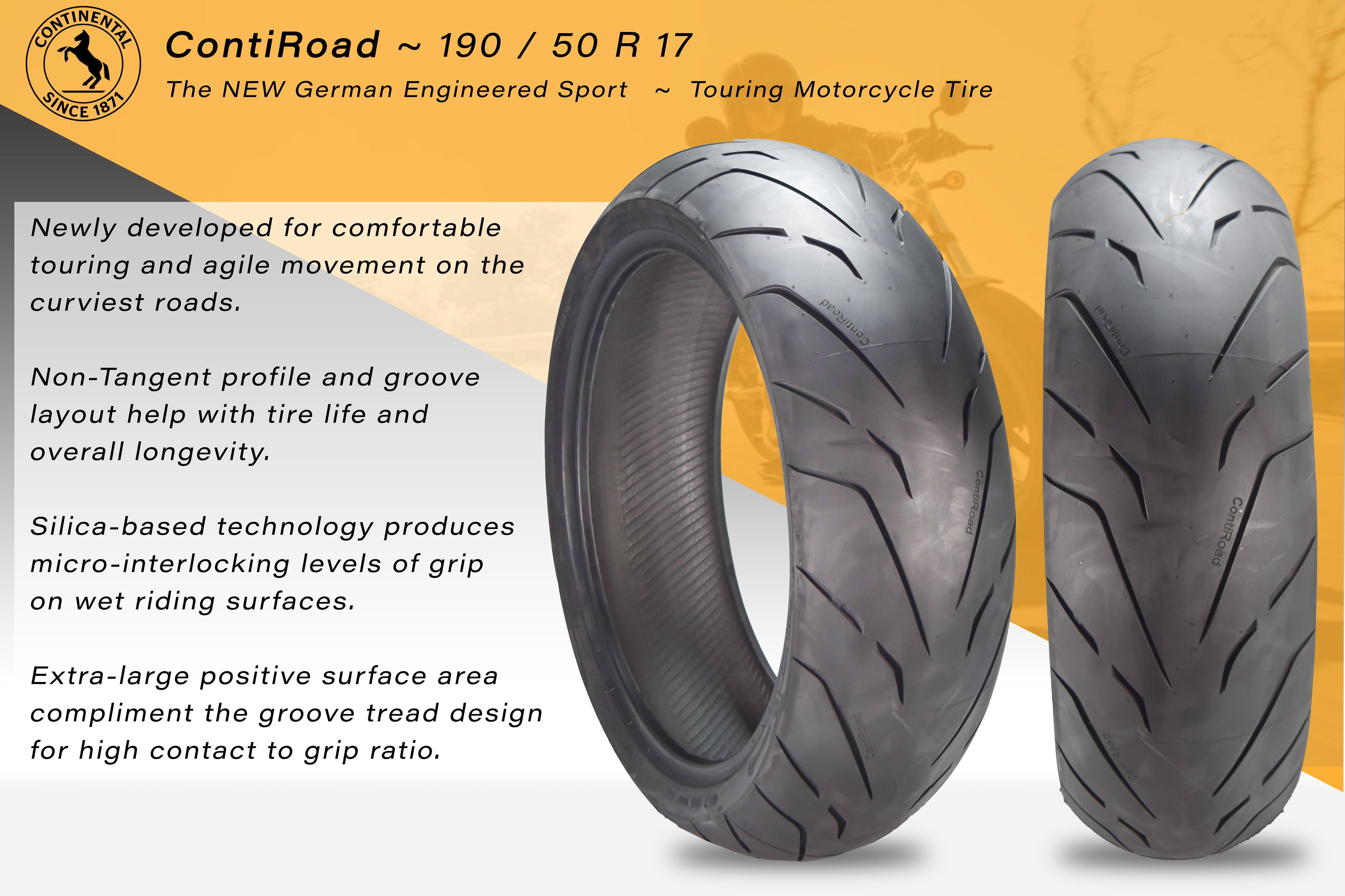 Continental ContiRoad Sport Bike 190/50ZR-17 73W Rear Motorcycle Tire 190/50-17