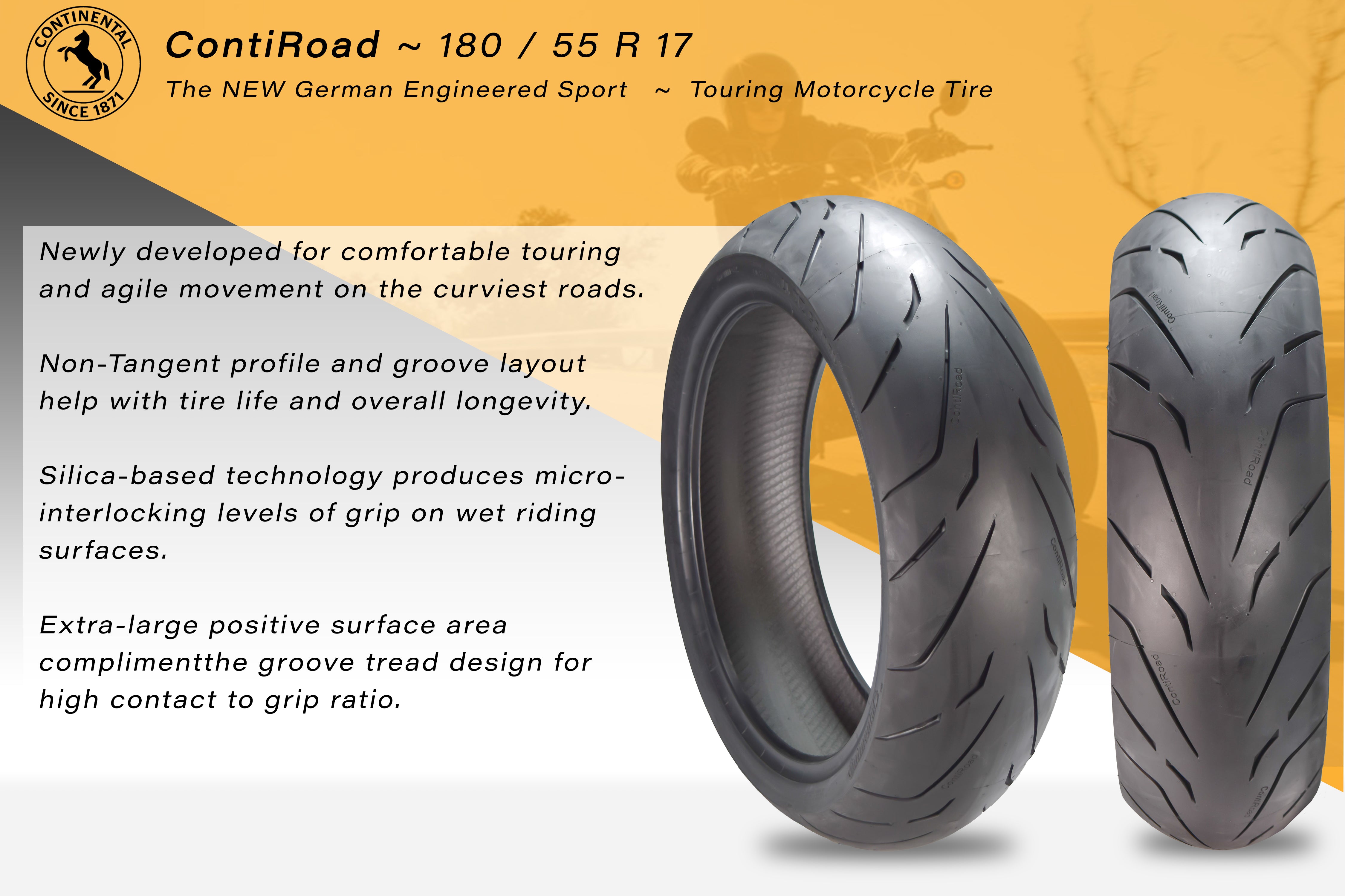 Continental ContiRoad Sport Bike 180/55ZR-17 73W Rear Motorcycle Tire 180/55-17