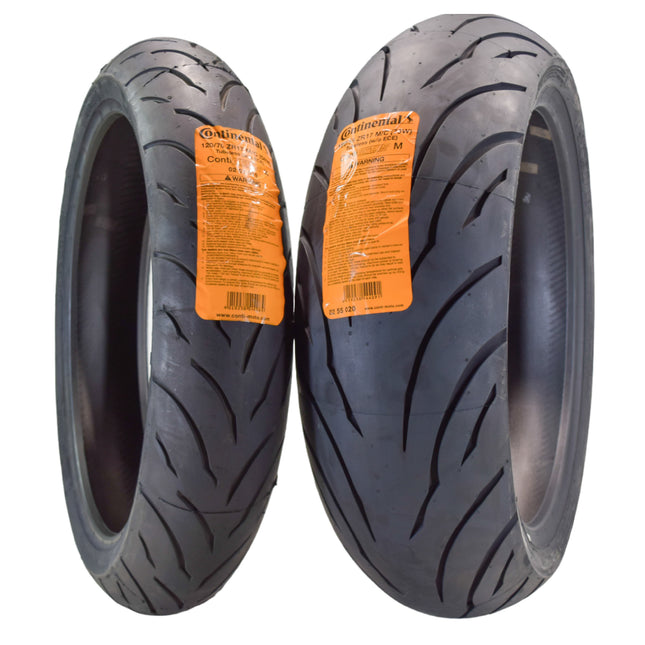 Continental Conti Motion 120/70ZR17 Front and 180/55ZR17 Rear Sport Touring Motorcycle Tires (2 Pack) 120/70-17 180/55-17
