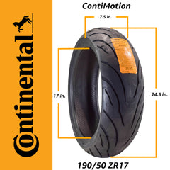 Continental ContiMotion 120/70ZR-17 Front and 190/50ZR-17 Rear Sport Touring Motorcycle Tires (2 Pack)