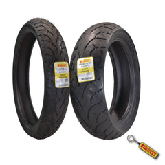 Pirelli Night Dragon Tire Set: 120/70B21 M/C 68H REINFTL Front & 180/60B17 M/C 81H REINFTL Rear Cruiser Motorcycle Tires - Superior Traction & Handling for High-Performance Cruisers with Keychain