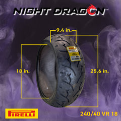Pirelli Night Dragon 130/80B17 M/CTL 65H Front Tire 240/40VR18 M/C 79V Motorcycle Rear Tire w/ Keychain
