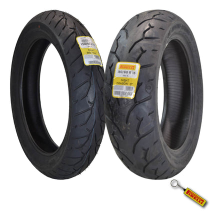 Pirelli Night Dragon Cruiser Motorcycle Tire (130/80B17) Variant (130/80B17, 180/60R16) Superior Traction and Handling for High-Performance Cruisers with Keychain
