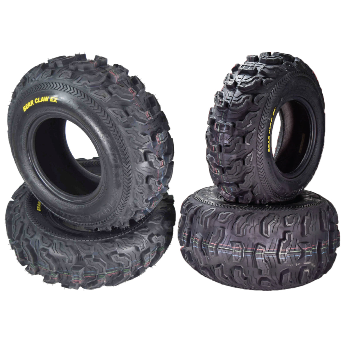 Kenda Bearclaw EX K573 - 23x8-10 Front & 24x11-10 Rear Tires for All Terrain (ATV), UTV, and Side by Side (SxS) Vehicles - 6-Ply - Bear Claw EX 23x8x10 24x11x10 (4-Pack)