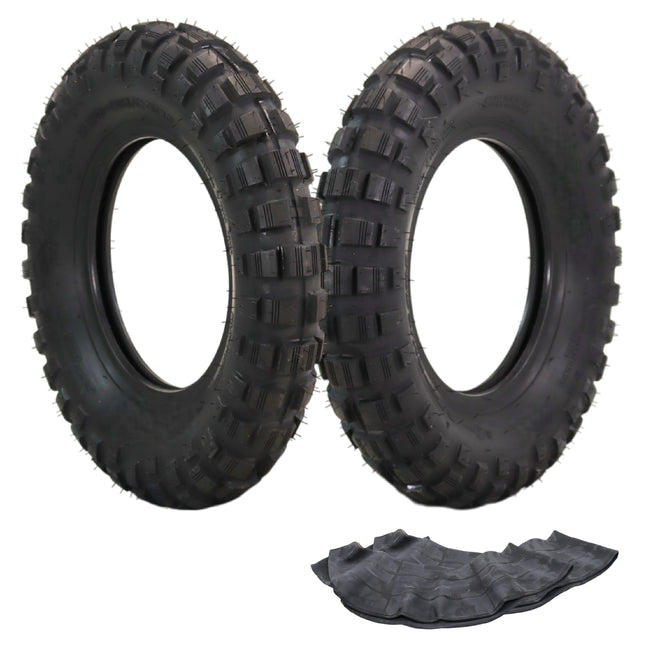 Full Bore 3.50-8 Mini Bike Trail Tire – Heavy-Duty Nylon Carcass, Aggressive Off-Road Tread for Mud & Dirt –  Front or Rear – Universal Fit for Mini Bikes, Trail Bikes & Pit Bikes with tubes (2 Pack)