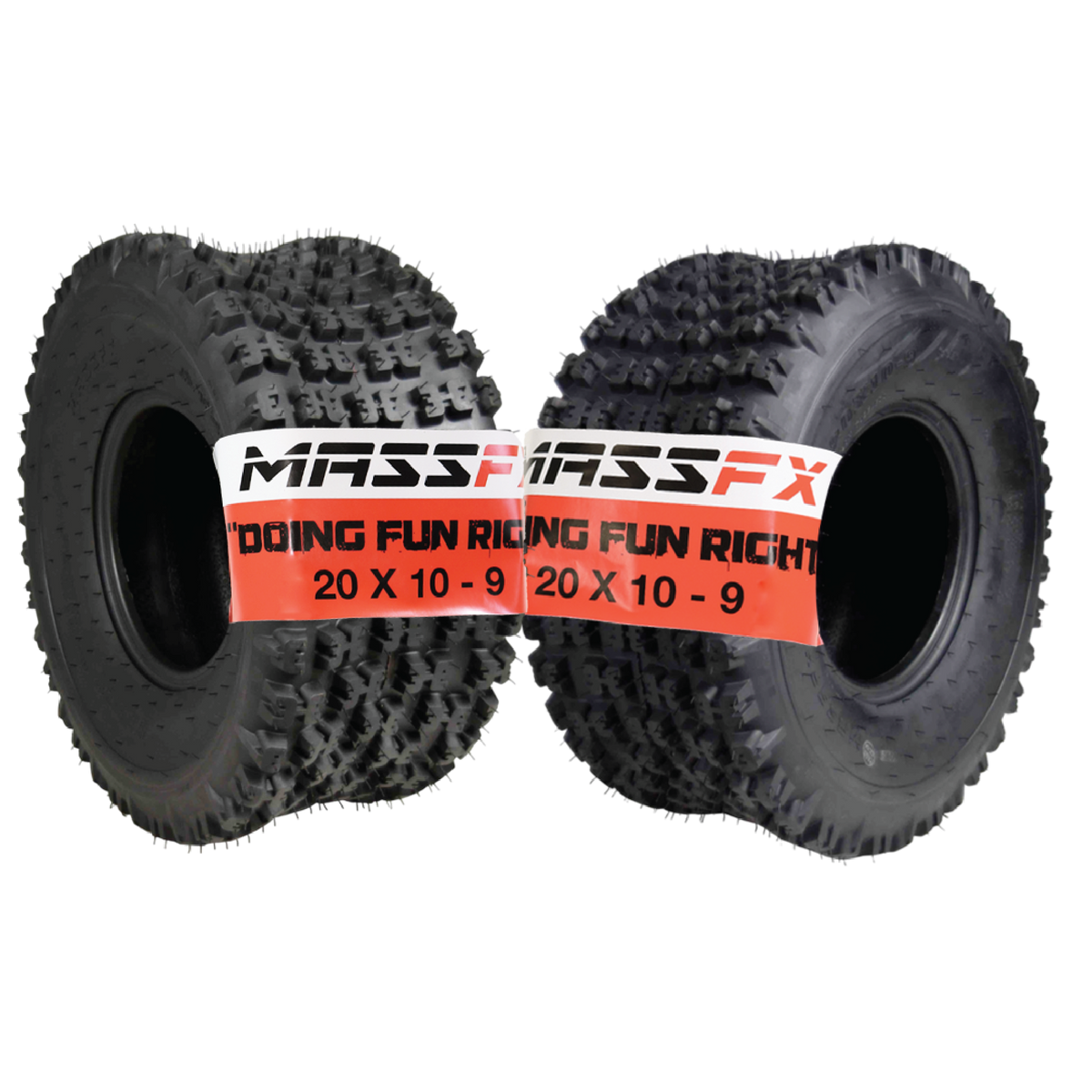 MASSFX 20x10-9 Rear Durable ATV Sport Tire 6 PLY 20x10x9 (2 Pack)
