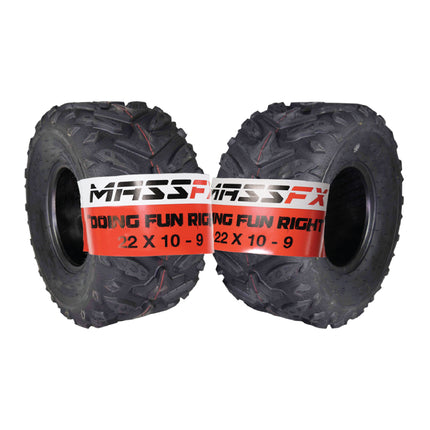 MASSFX Grinder 22x10-9 Rear ATV Tire 6 Ply for Soft/Hard Pack Ground (2 Pack)