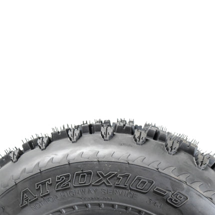 MASSFX 20x10-9 Rear Tire for All-Terrain (ATV), Utility-Task (UTV), and Side-by-Side (SxS) Vehicles - 4-Ply with 15mm Tread Depth 20x10x9