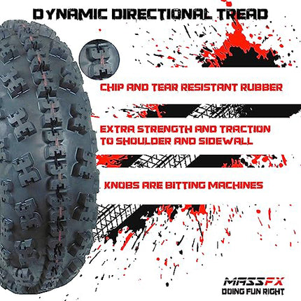 MASSFX MO 145x70-6 Front 19x7-8 Rear 4 Ply Go Kart ATV Tire Set