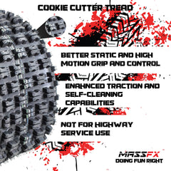 MASSFX 20x10-19 Rear Tire for ATV, UTV, & SxS - 4-Ply w/ 15mm Tread Depth