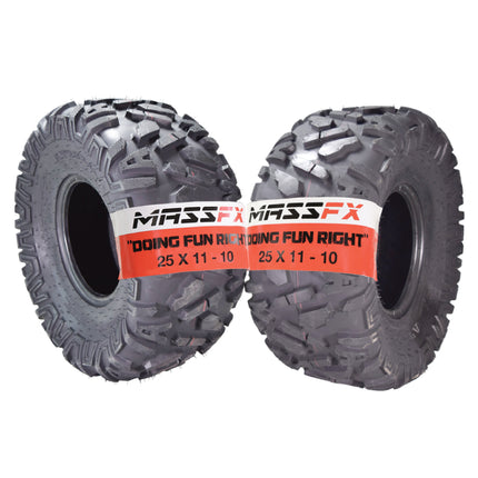 MASSFX 25x11-10 Rear Off-Road Tire ATV, UTV or SXS Tire 2 Pack