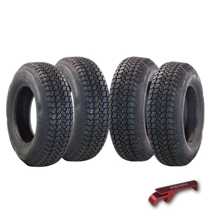 Kenda K550 ST225/75D15 Loadstar Trailer Tire Bias-Ply Tire for Superior Towing Performance with Enhanced Stability for Utility Trailers, Cargo Trailers, and Boat Trailers with Kenda Keychain (4 Pack)