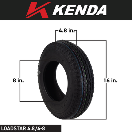 Kenda 22661060 4.80/4.00-8 Load Star 2 Ply Tubeless Trailer Tire